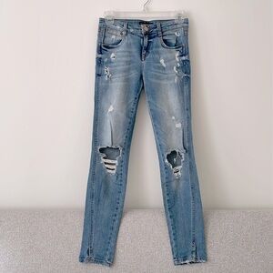 Zara Trafaluc Distressed Denim Jeans Size 00